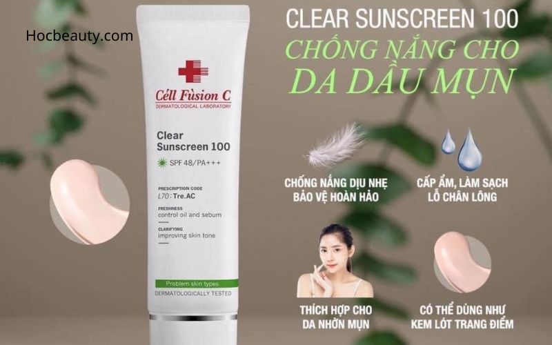 Kem Chống Nắng Céll Fùsion C Clear Sunscreen 100 Spf48 Pa++ (Cho Da Dầu, Mụn)